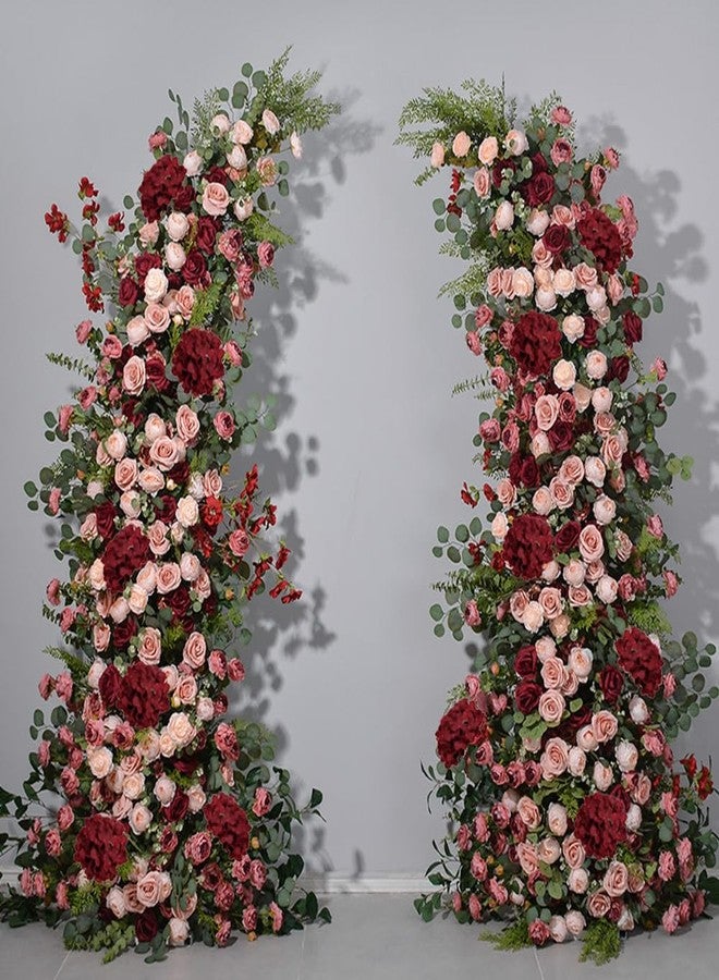 WEISPARK مجموعة زهور الكوبية الاصطناعية من ويسبارك، 100 قطعة، زهور حريرية كاملة مع سيقان، مثالية لحفلات الزفاف والمناسبات المنزلية وحفلات استقبال المولود (لون عنابي). - Image 3